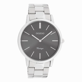 Silver coloured OOZOO watch with stainless steel bracelet - C20021