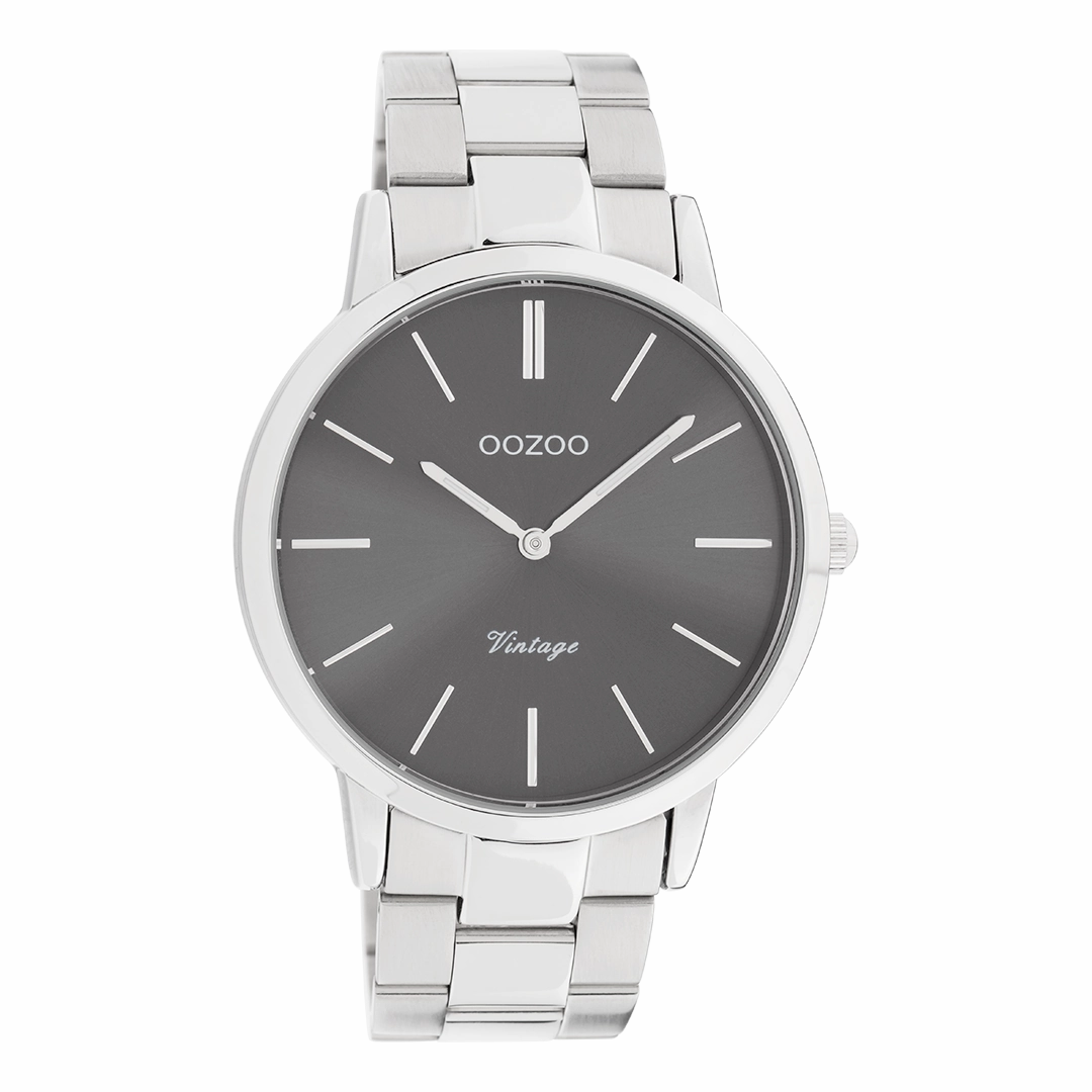 Silver coloured OOZOO watch with stainless steel bracelet - C20021