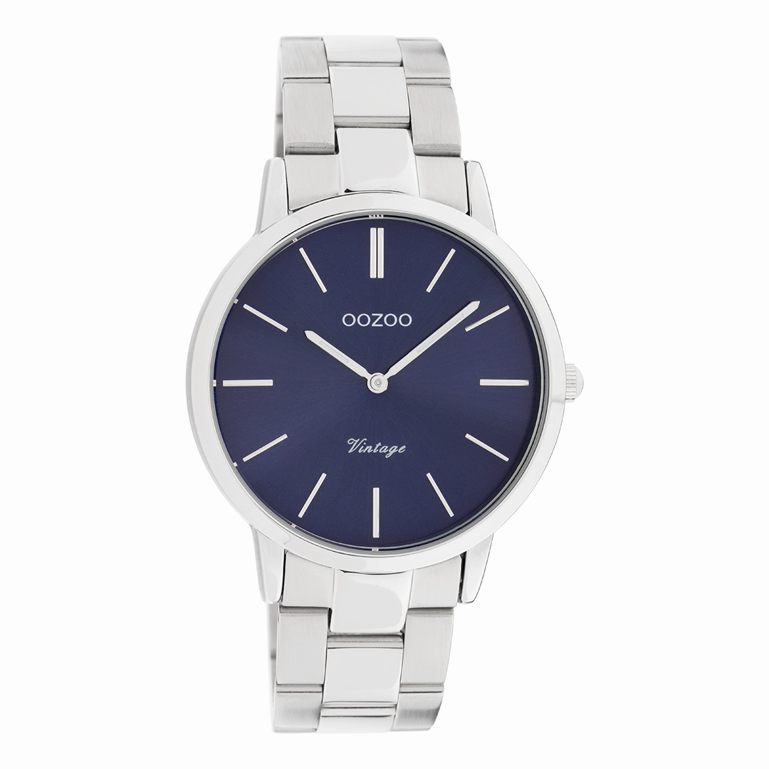 Silver coloured OOZOO watch with stainless steel bracelet - C20029