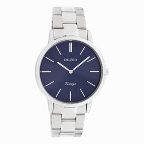 Silver coloured OOZOO watch with stainless steel bracelet - C20029