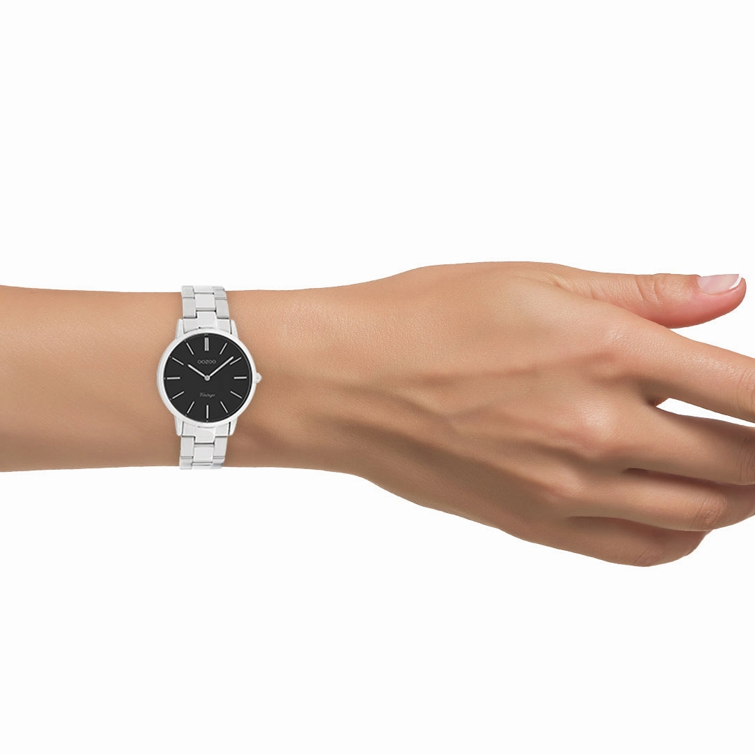 Silver coloured OOZOO watch with stainless steel bracelet - C20043
