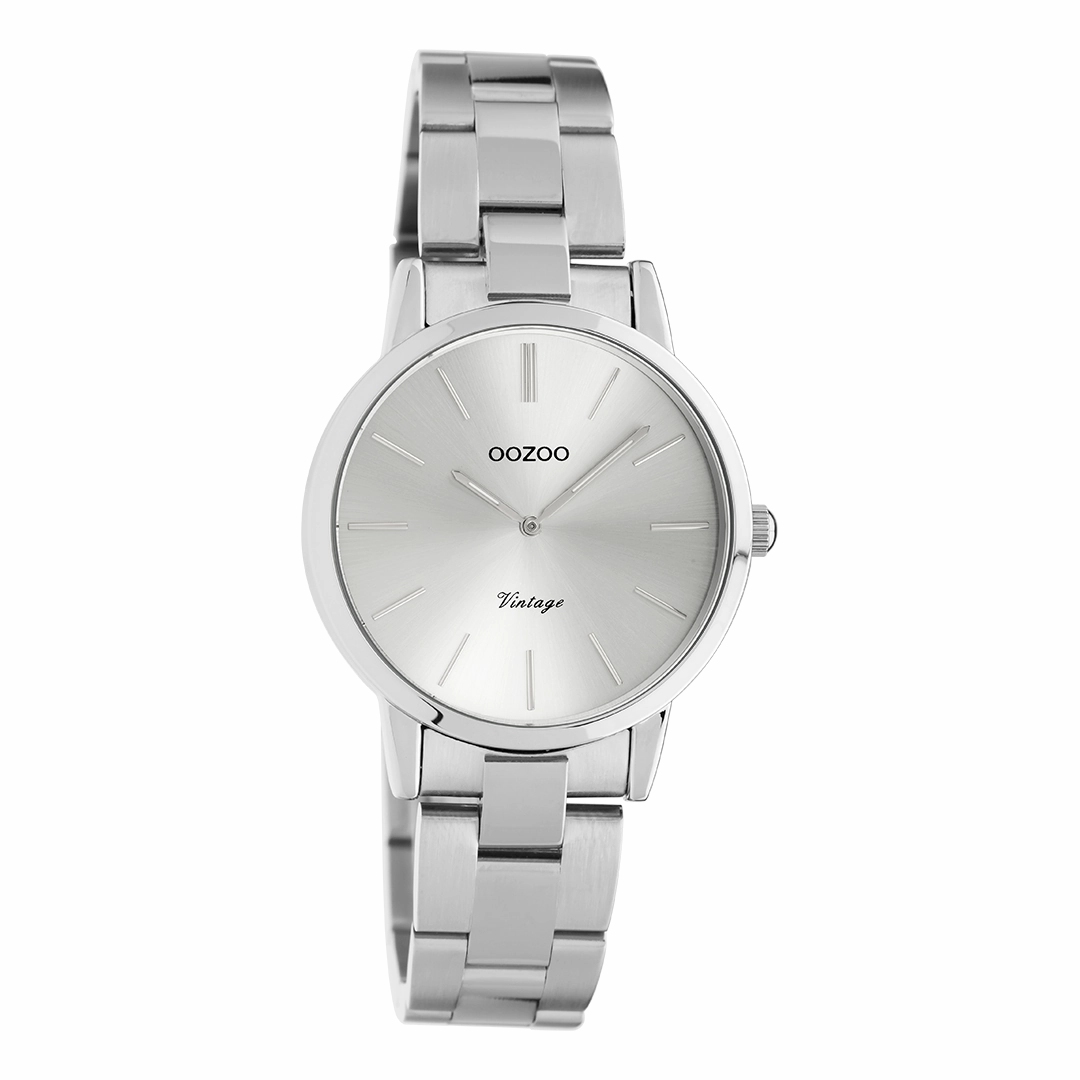 Silver coloured OOZOO watch with stainless steel bracelet - C20110