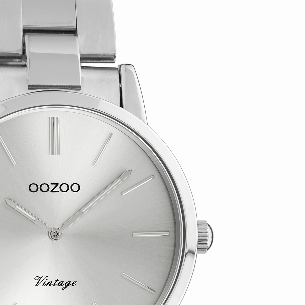 Silver coloured OOZOO watch with stainless steel bracelet - C20110