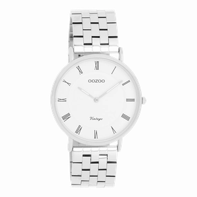 Silver coloured OOZOO watch with stainless steel bracelet - C20365