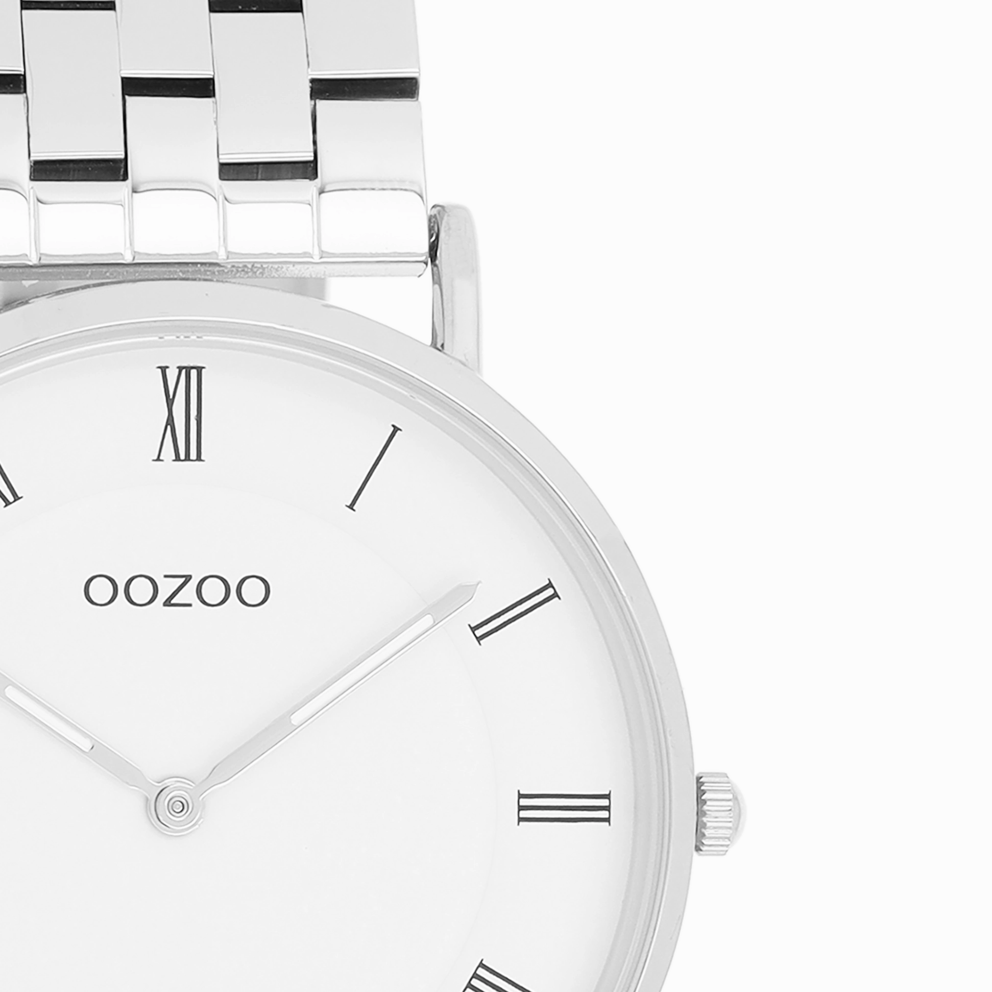 Silver coloured OOZOO watch with stainless steel bracelet - C20365
