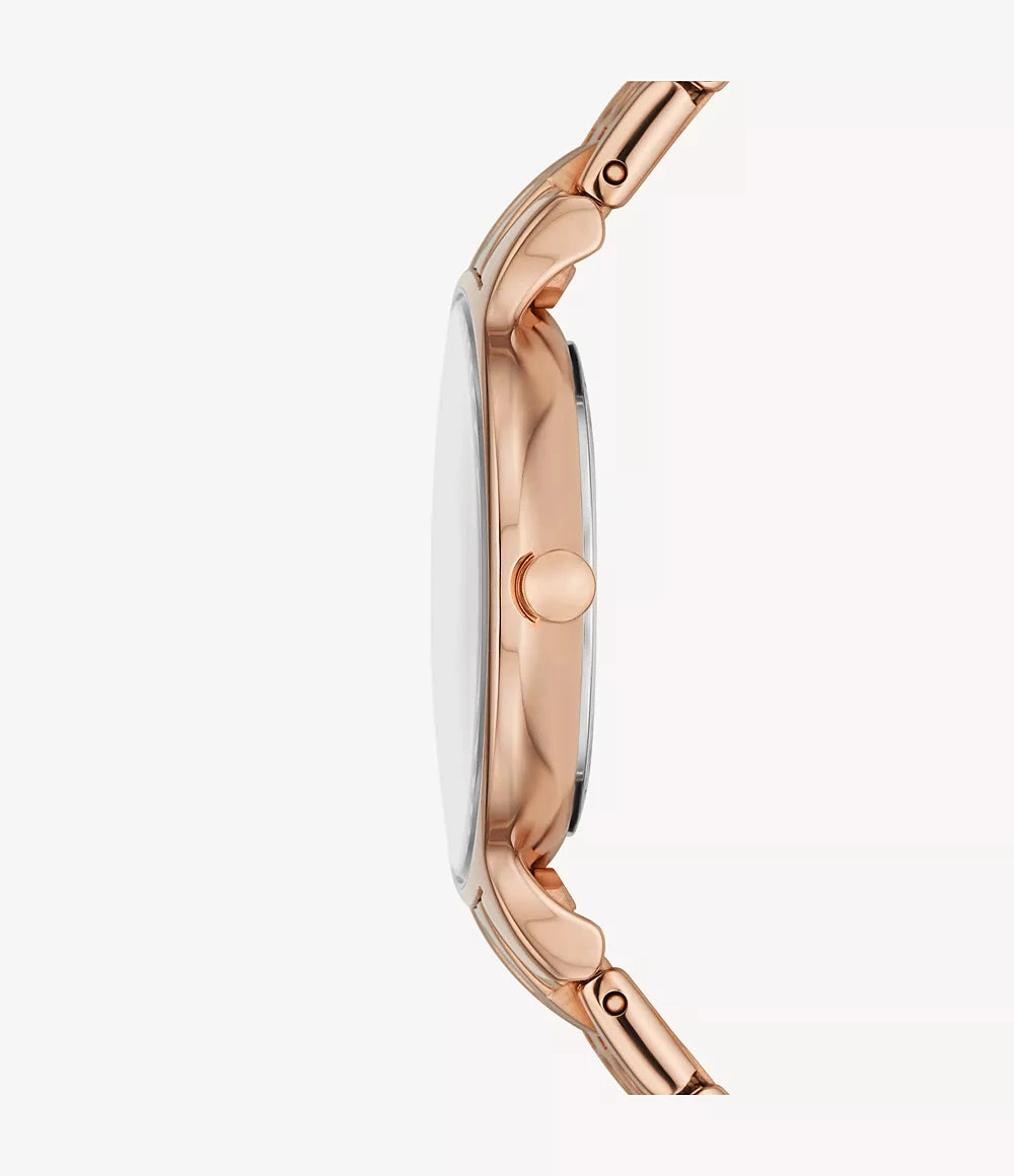 Skagen Anita Rose Gold Stainless Steel Watch with Three-Hand Movement SKW3128