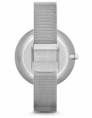 Skagen Womens Gitte Watch - Stainless Steel Mesh Band - Silver-Tone Dial