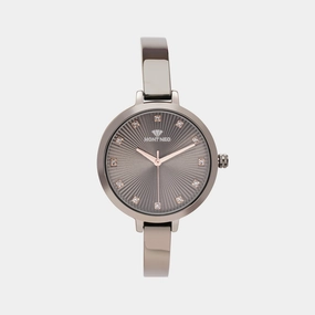 Sophisticated Grey Analog Women Stainless Steel Watch 9004T-M8816
