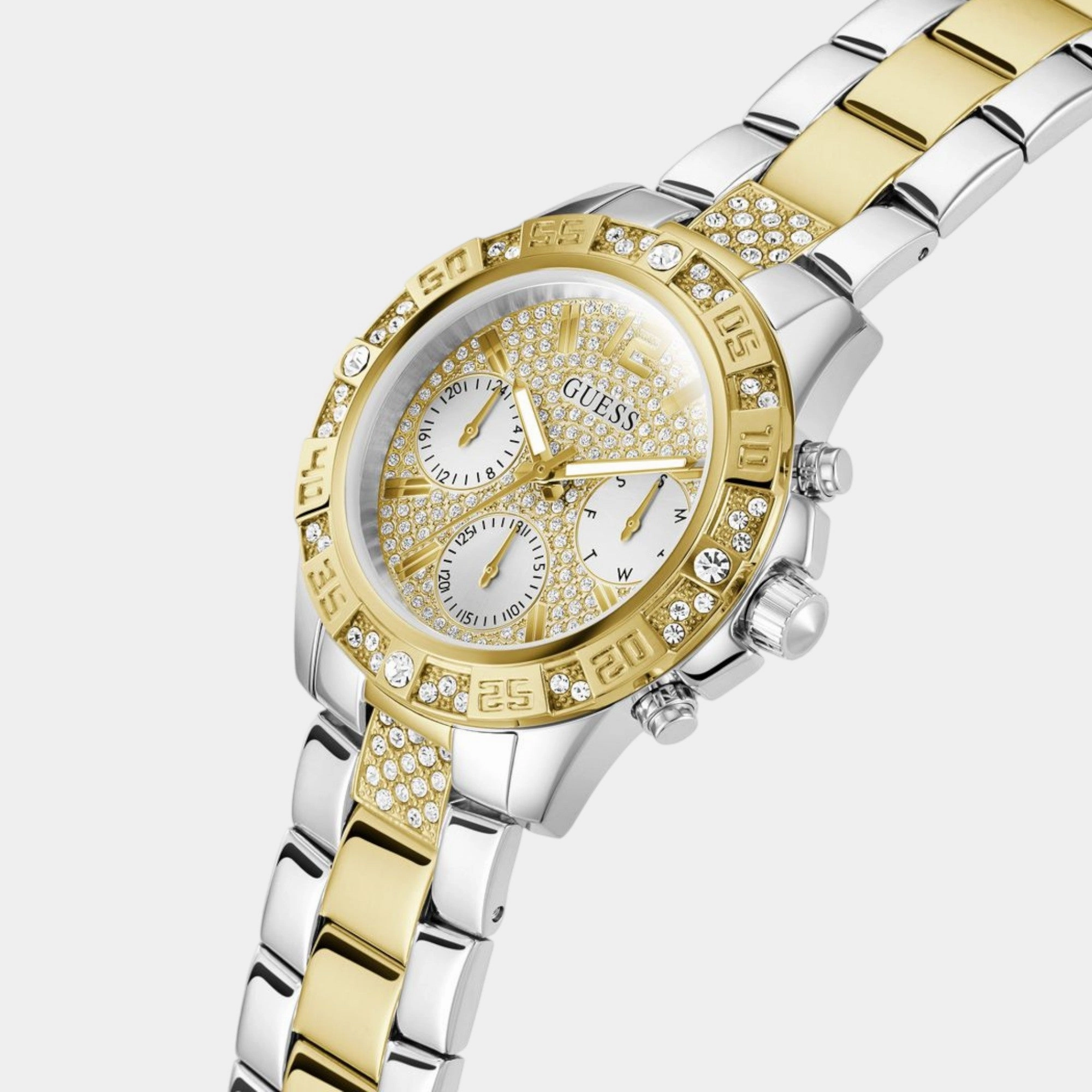 Sport Women Quartz White Dial Chronograph Stainless Steel Watch GW0771L3