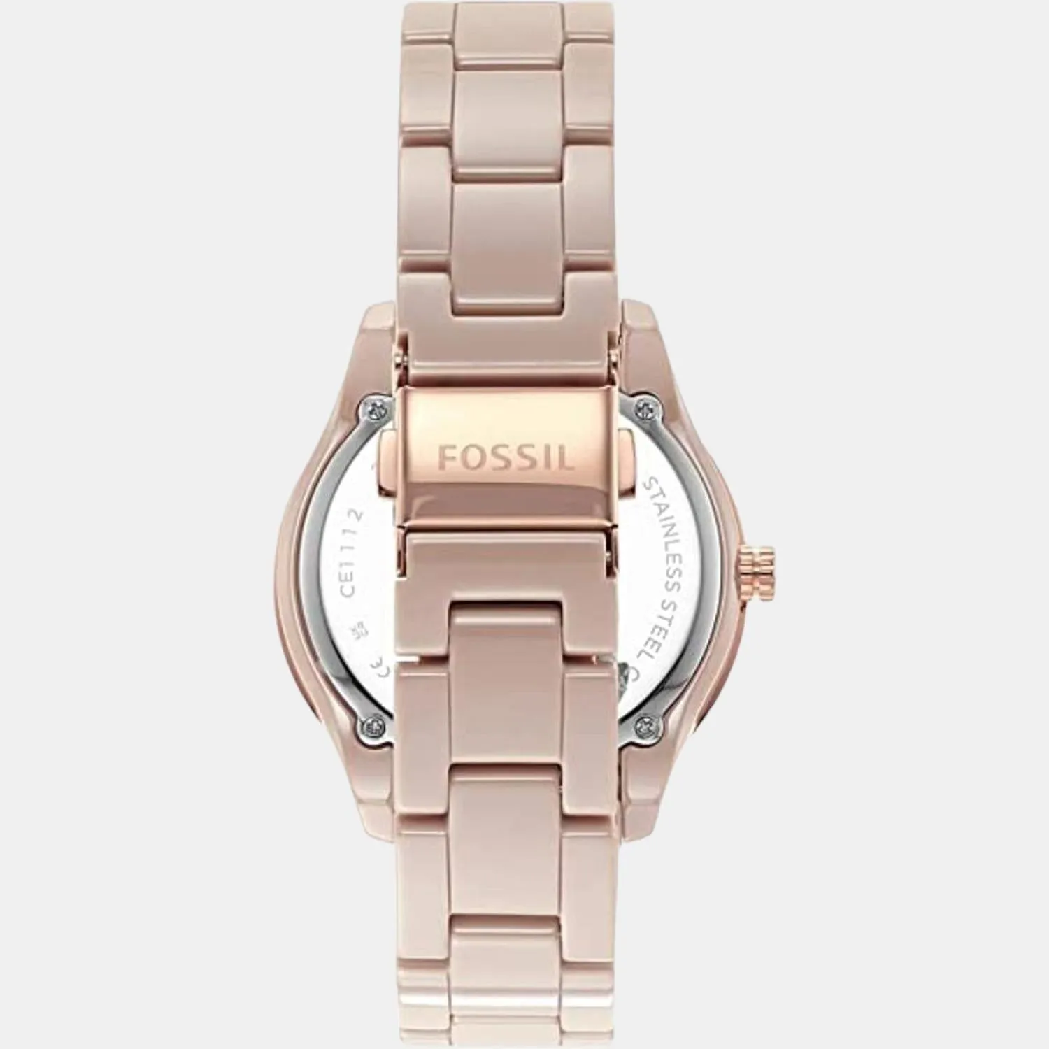 Stella Women Quartz Rose Gold Dial Multi-Function Ceramic Watch CE1112
