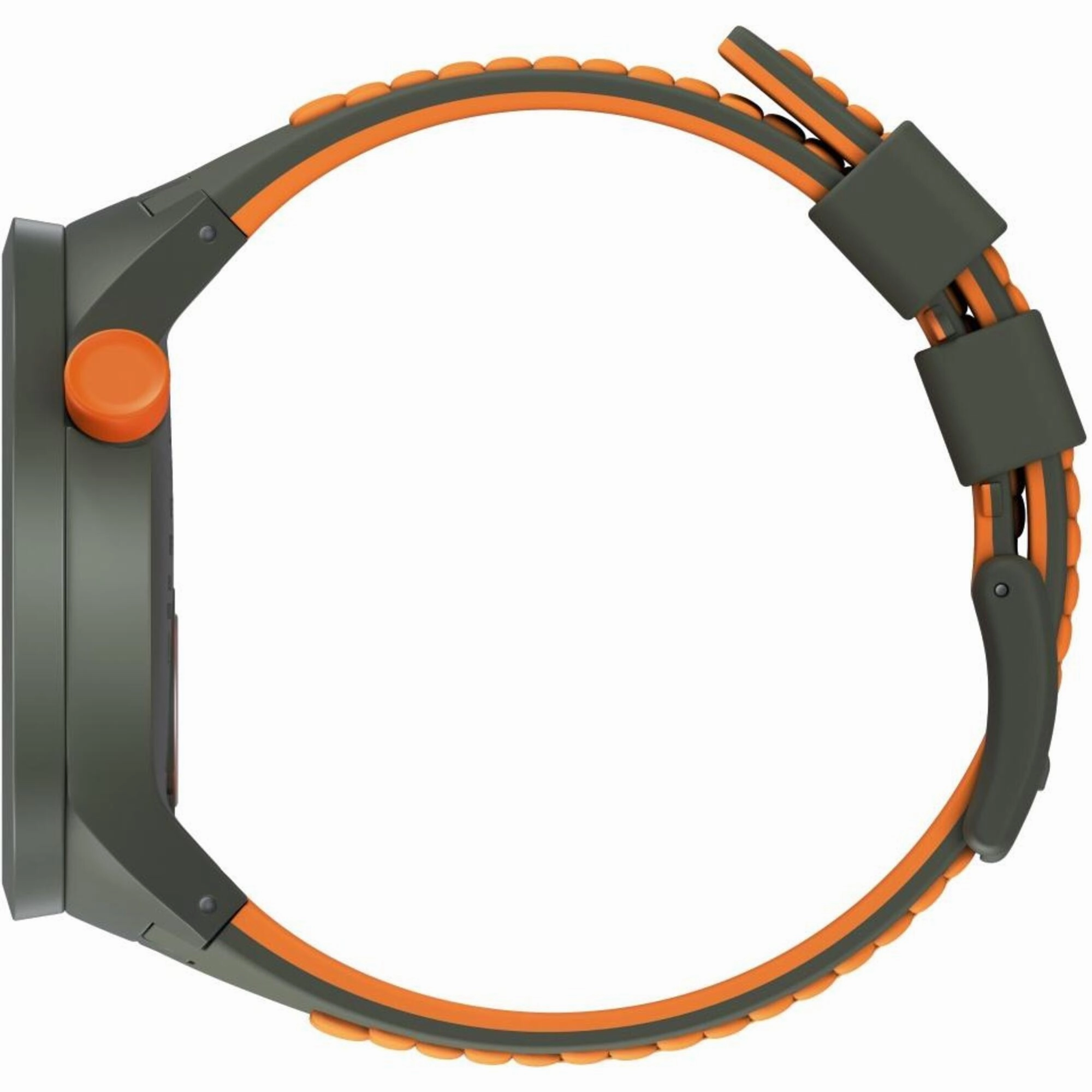 Swatch Men's Watch - Big Bold Bbbeauty Grey Dial Green and Orange Strap | SO27M101