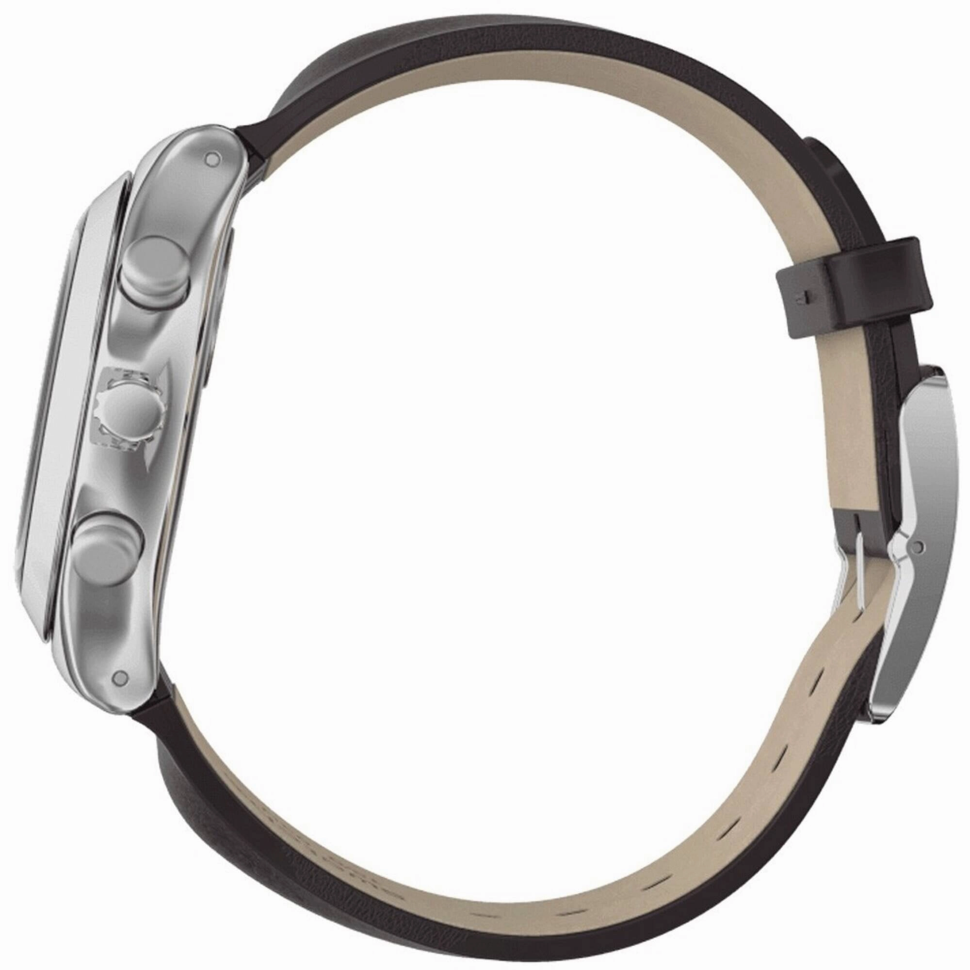 Swatch Men's Watch - Irony Brownflect Chronograph Brown Dial Leather Strap | YCS600
