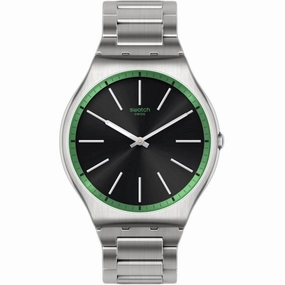 Swatch Men's Watch - The May Quartz Black Dial Stainless Steel Bracelet | SSO7S128G