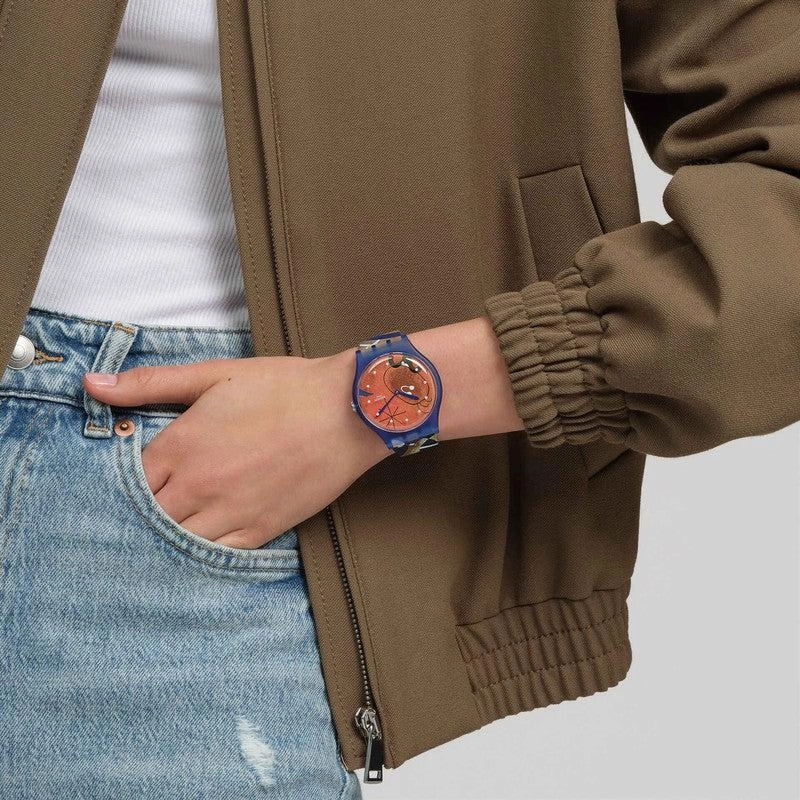 Swatch MIRO'S WOMEN & BIRD IN THE MOONLIGHT Watch SO29Z136