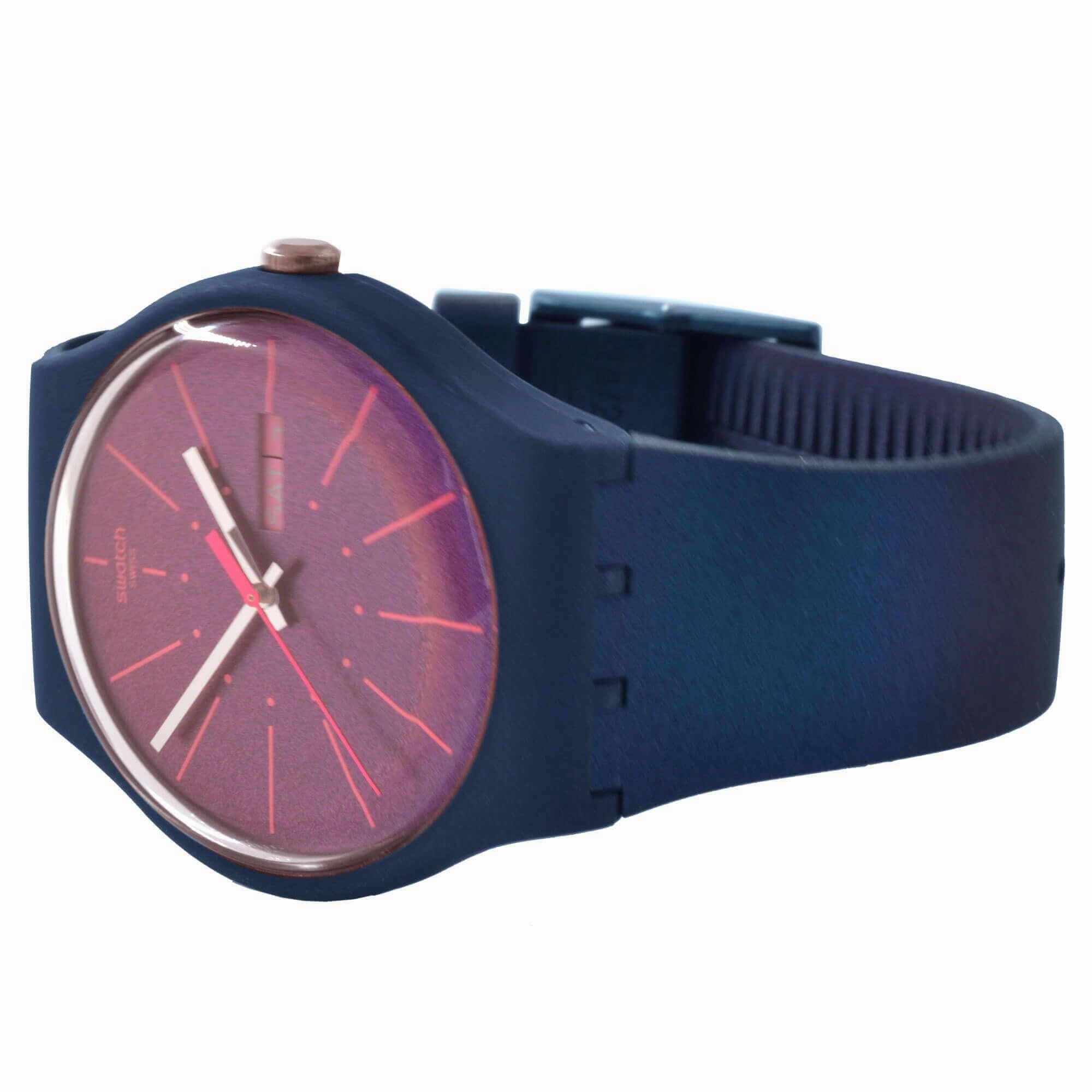 Swatch SUON708 Men's Archi-Mix New Gentleman Blue Dial Blue Silicone Strap Watch