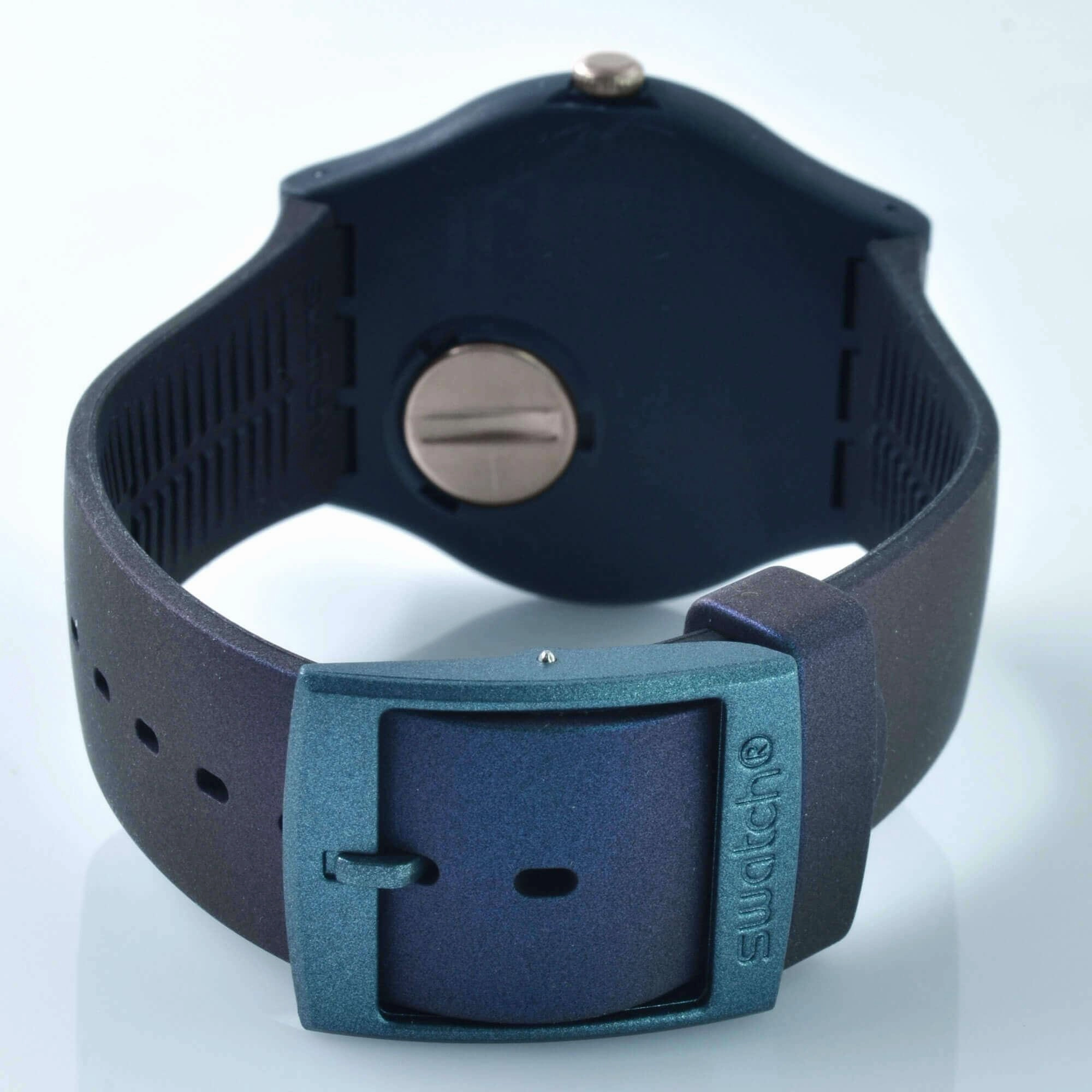 Swatch SUON708 Men's Archi-Mix New Gentleman Blue Dial Blue Silicone Strap Watch