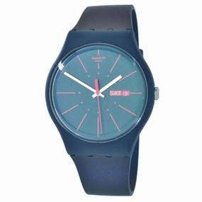 Swatch SUON708 Men's Archi-Mix New Gentleman Blue Dial Blue Silicone Strap Watch