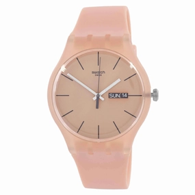Swatch SUOT700 Unisex Peach Rose Rebel Plastic Peach Rose Dial Resin Strap Watch