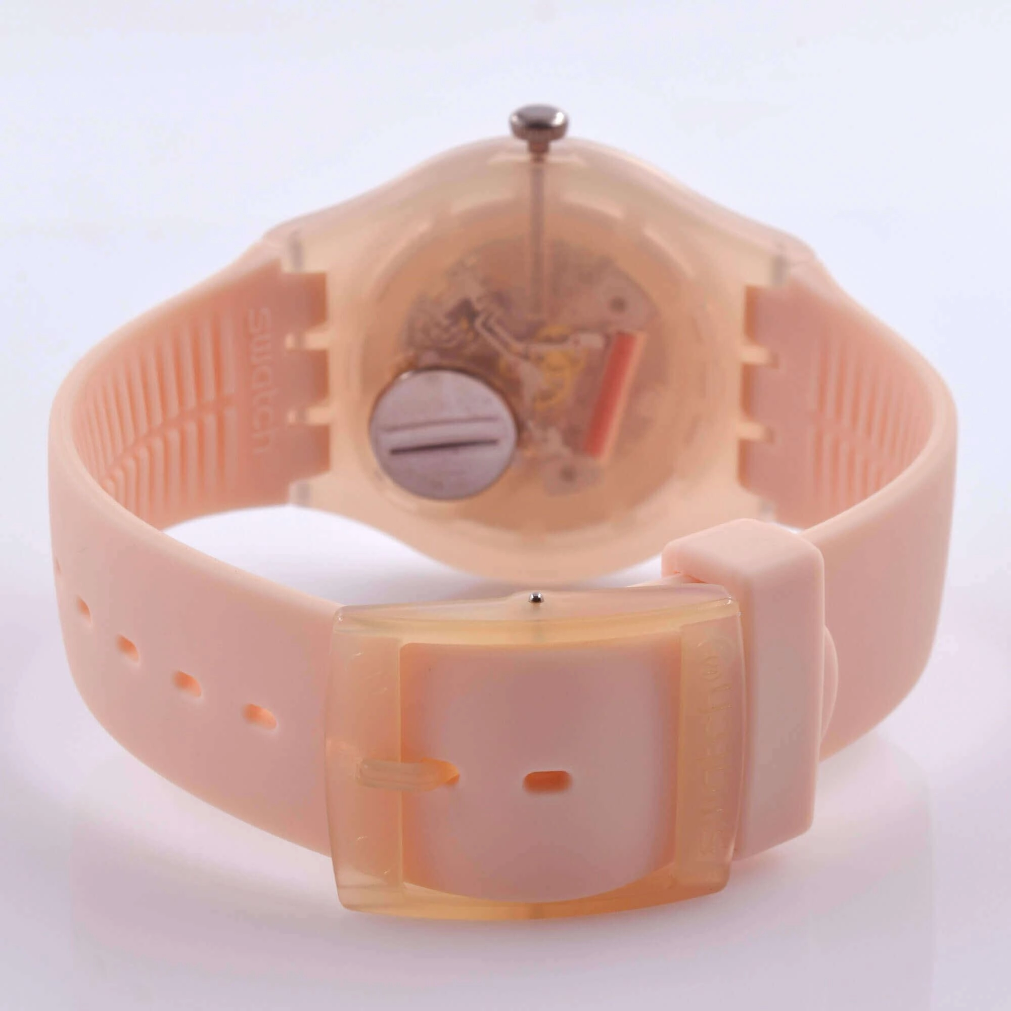 Swatch SUOT700 Unisex Peach Rose Rebel Plastic Peach Rose Dial Resin Strap Watch