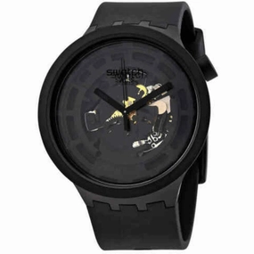 Swatch Unisex Watch - Bioceramic C-Black Swiss Quartz Semi Skeleton Dial | SB03B100