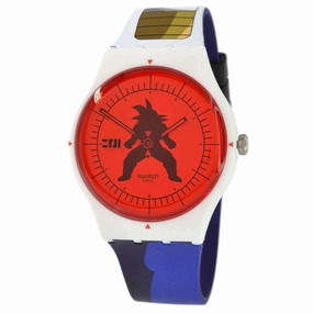 Swatch Unisex Watch - Dragon Ball Z Vegeta Printed Black and Red Dial Strap | SUOZ348