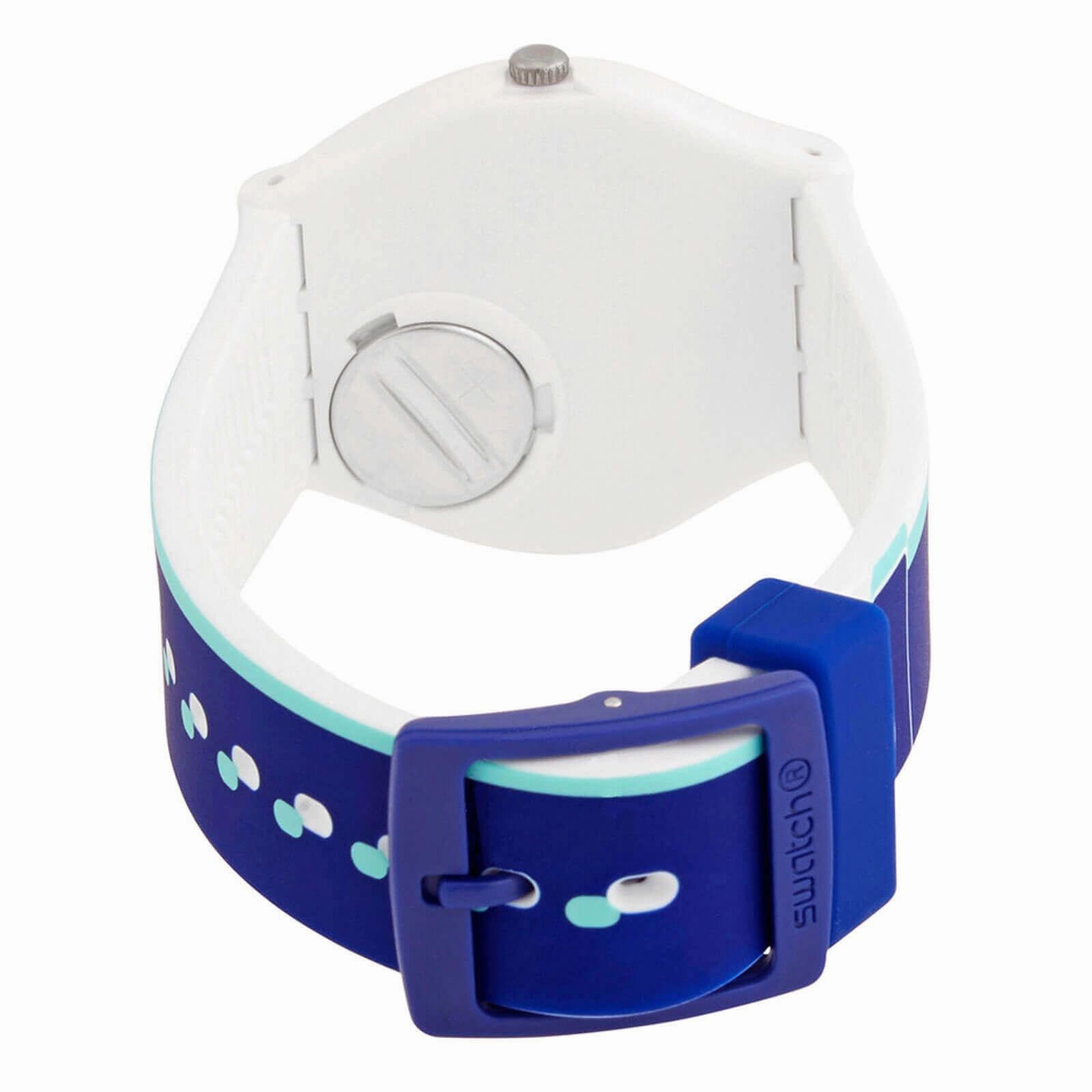 Swatch Unisex Watch - Monthly Drops Blue Shore Quartz Blue Dial Rubber Strap | GW217
