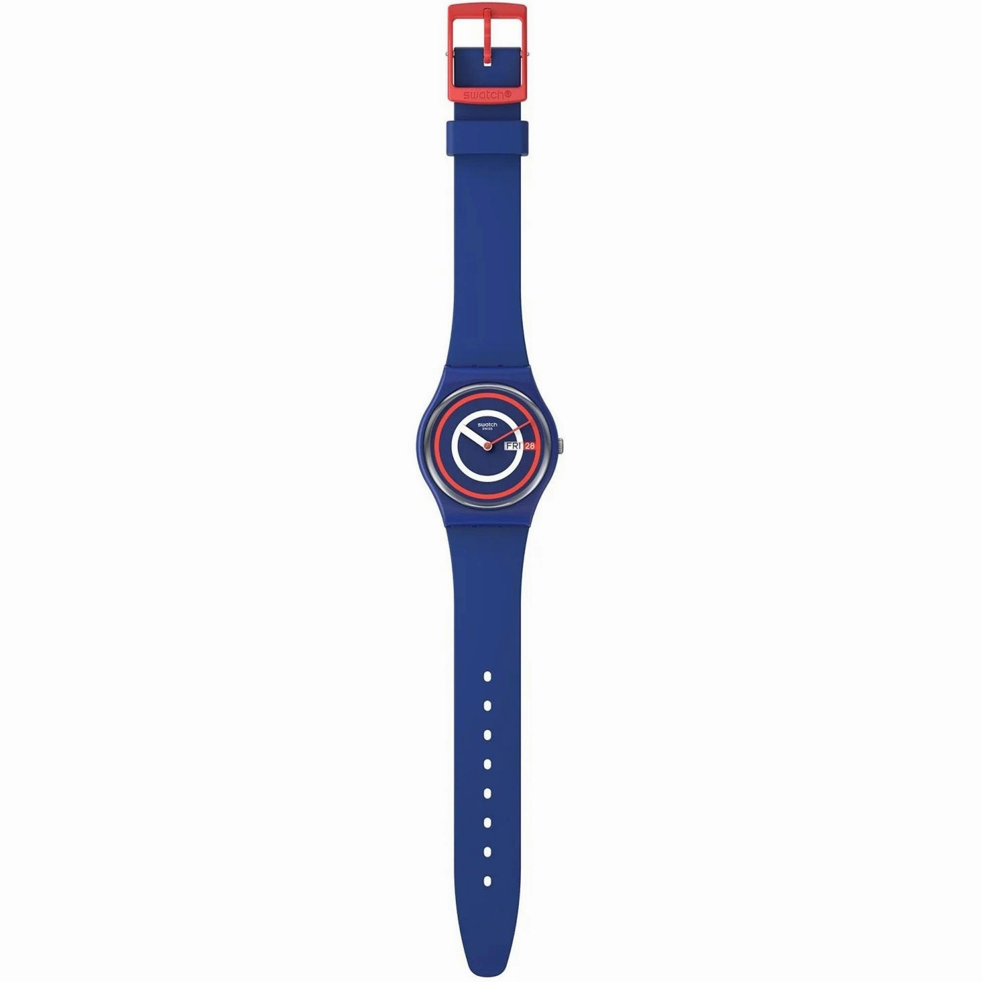 Swatch Unisex Watch - The January Swatch Blue to Basics Silicone Strap | SO28N703
