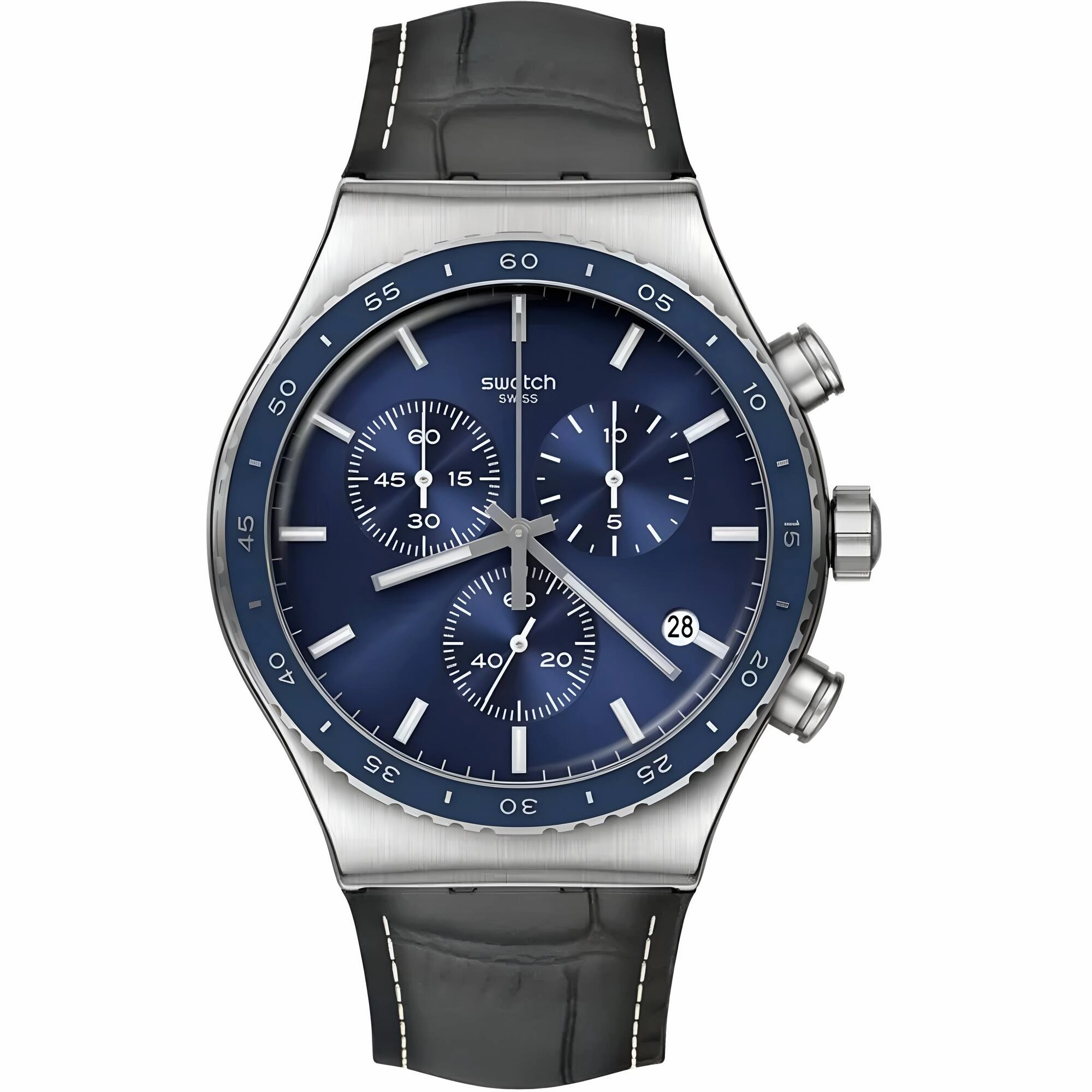 Swatch Unisex Watch - The October Collection Cobalt Lagoon Chrono Blue Dial | YVS496