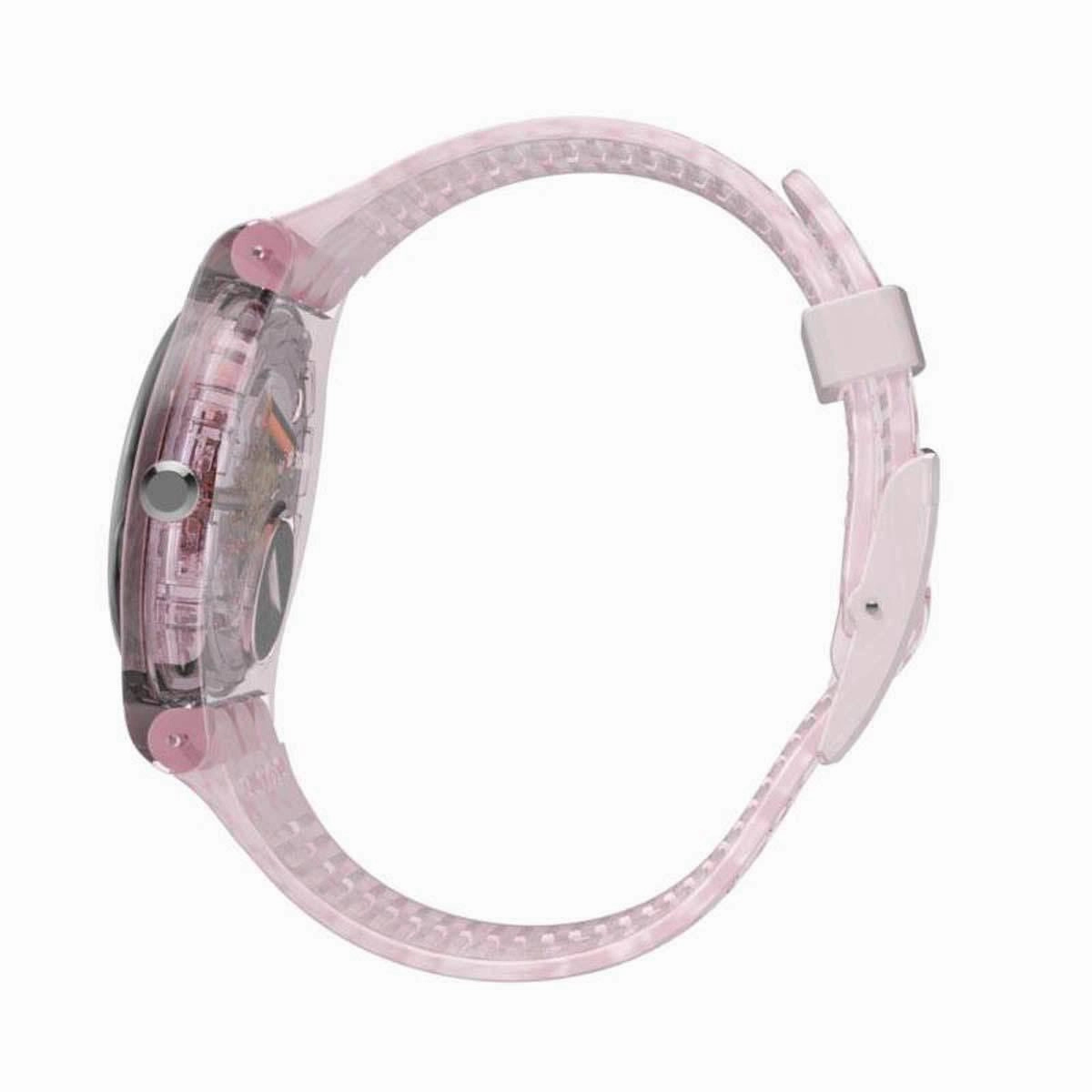 Swatch Women's Strap Watch - Brit-In Fleurie Swiss Quartz Pink & White | SUOP109