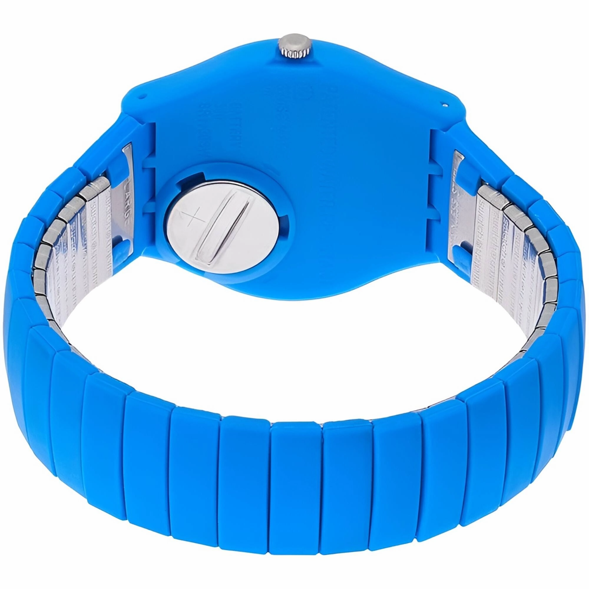 Swatch Women's Watch - Pepeblu Blue Silicone Covered Expansion Bracelet | GN251A