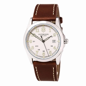 Swiss Army 241564 Men's Infantry White Dial Brown Leather Strap Watch
