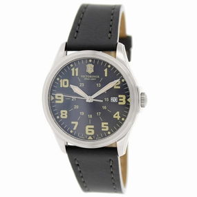Swiss Army 241580 Men's Infantry Black Dial Black Leather Strap Watch