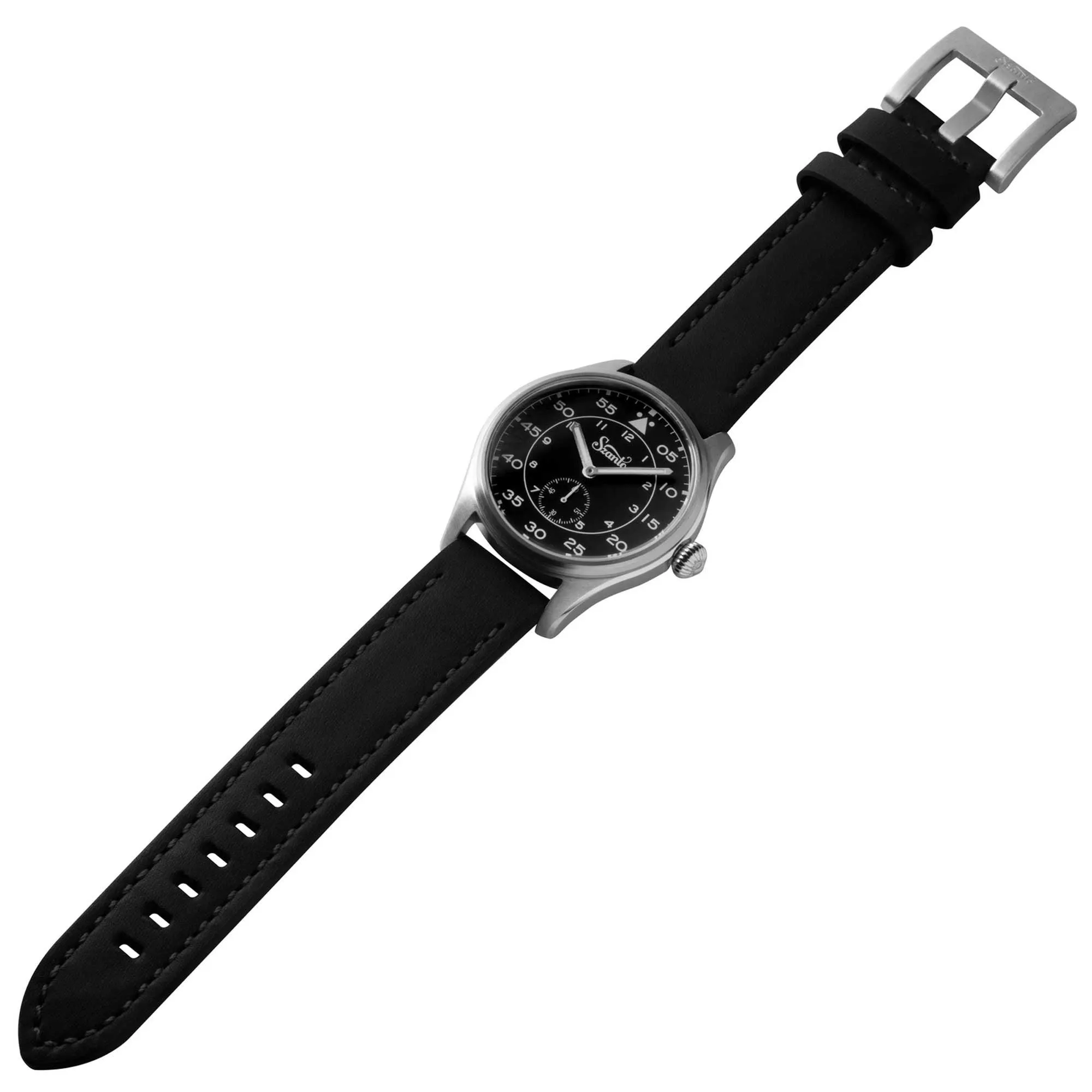 Szanto Men's Quartz Watch - Heritage Aviator Small Seconds Black Dial Strap | SZ 2751