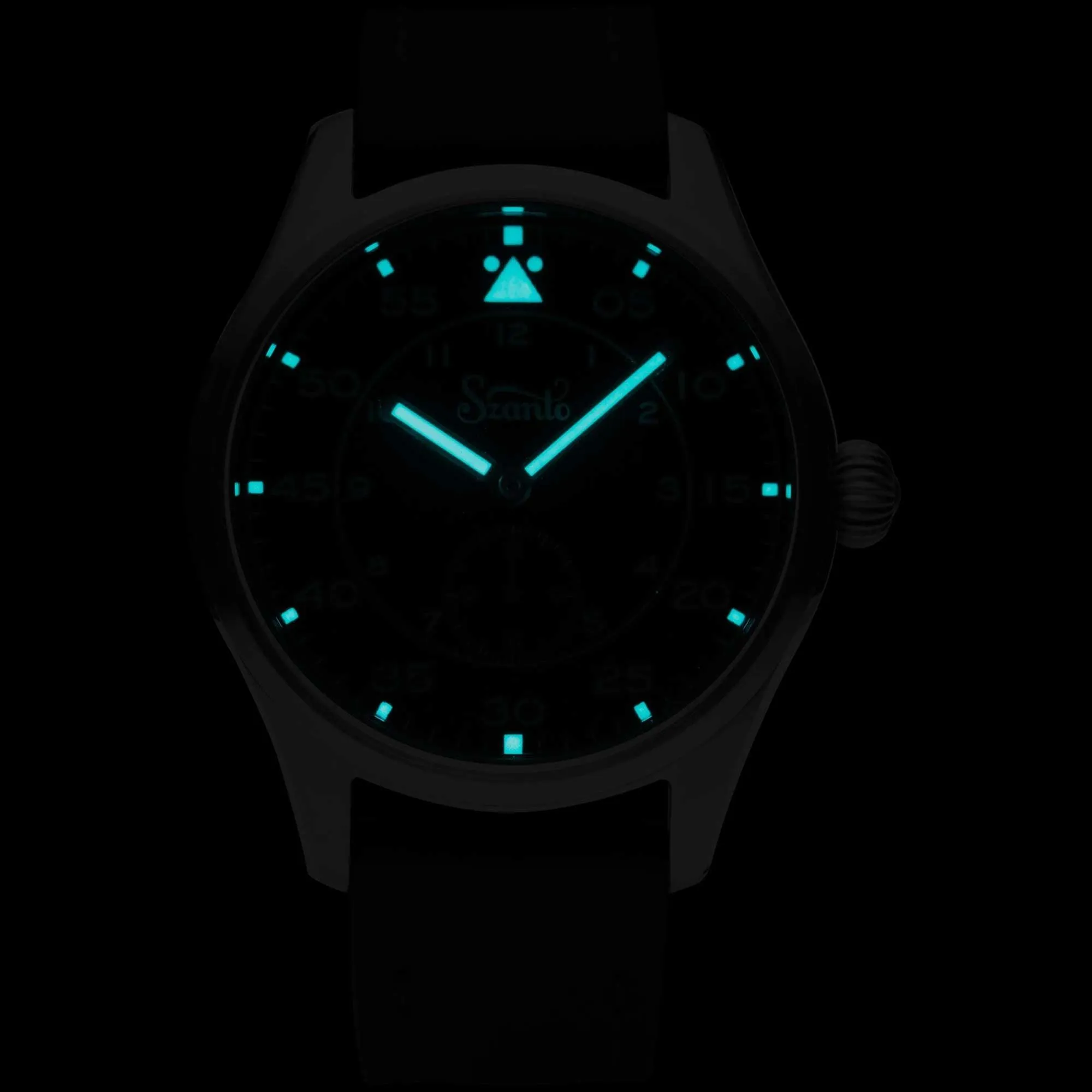 Szanto Men's Quartz Watch - Heritage Aviator Small Seconds Black Dial Strap | SZ 2751