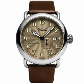 Szanto Men's Automatic Watch - Officer Classic Round Brown Dial Strap | SZ 6304E