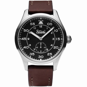 Szanto Men's Quartz Watch - Heritage Aviator Black Dial Brown Leather Strap | SZ 2754