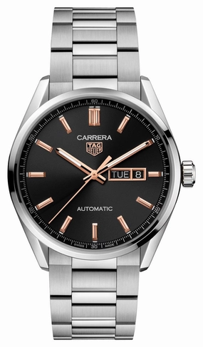 TAG Heuer Carrera Automatic Stainless Steel Black Dial Day/Date Mens Watch WBN2013.BA0640