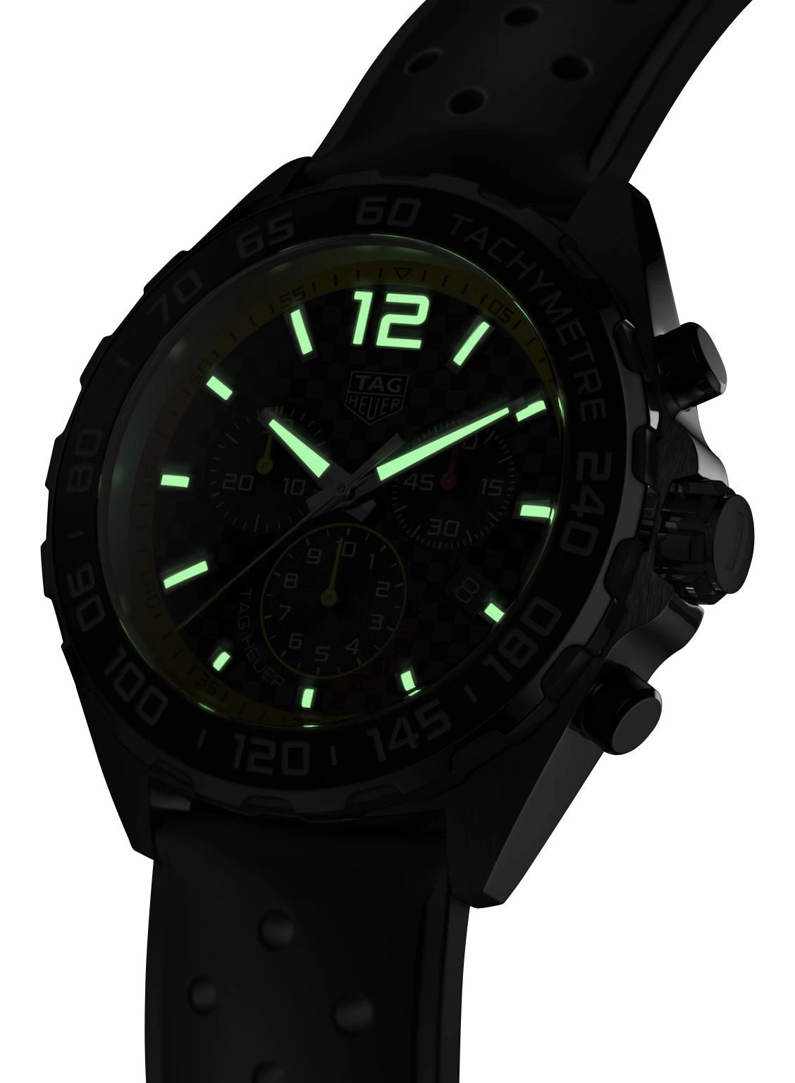 TAG Heuer Formula 1 Chronograph Stainless Steel Black Dial Black Rubber Strap Date Divers Quartz Mens Watch CAZ101AC.FT8024