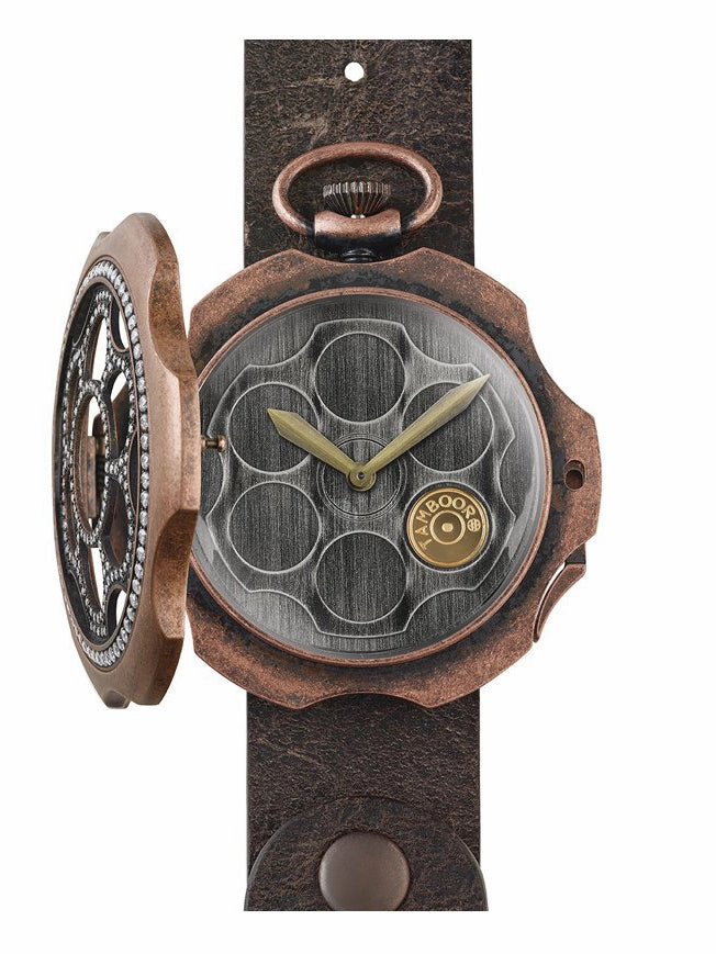 TAMBOORO Mens watch - ONE SHOT - DIRTY BRONZE - ZIRCONIA - TB-100-BR-ZW-SL-CP