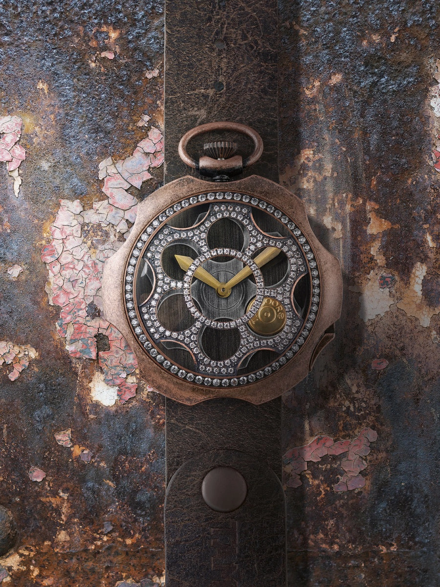 TAMBOORO Mens watch - ONE SHOT - DIRTY BRONZE - ZIRCONIA - TB-100-BR-ZW-SL-CP