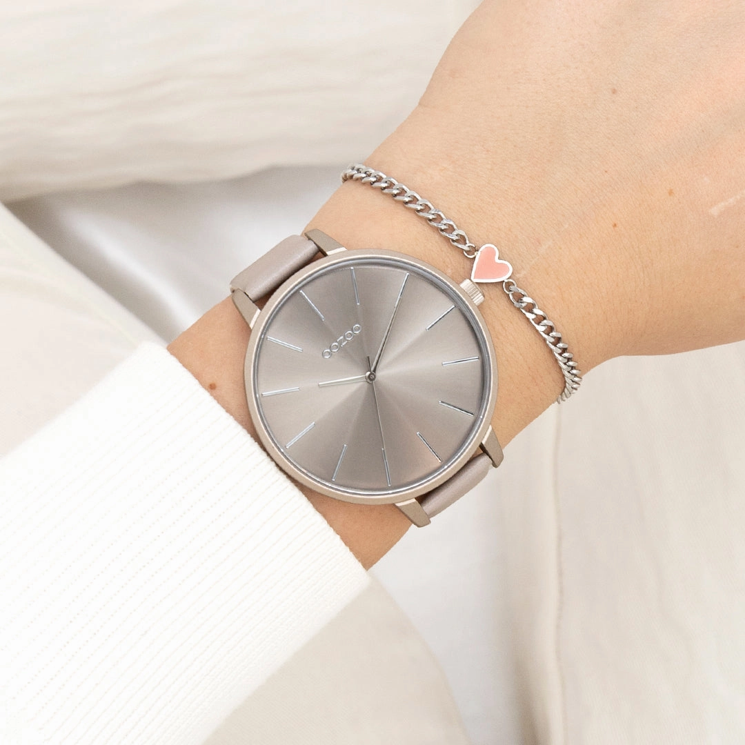 Taupe OOZOO watch with leather strap - C11347