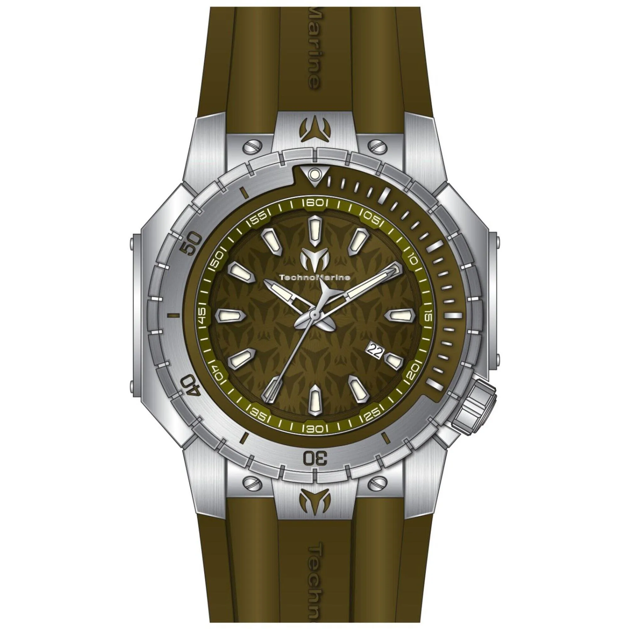 Technomarine Men's Watch - Manta Sea Quartz Green Dial Silicone Strap | TM-224008