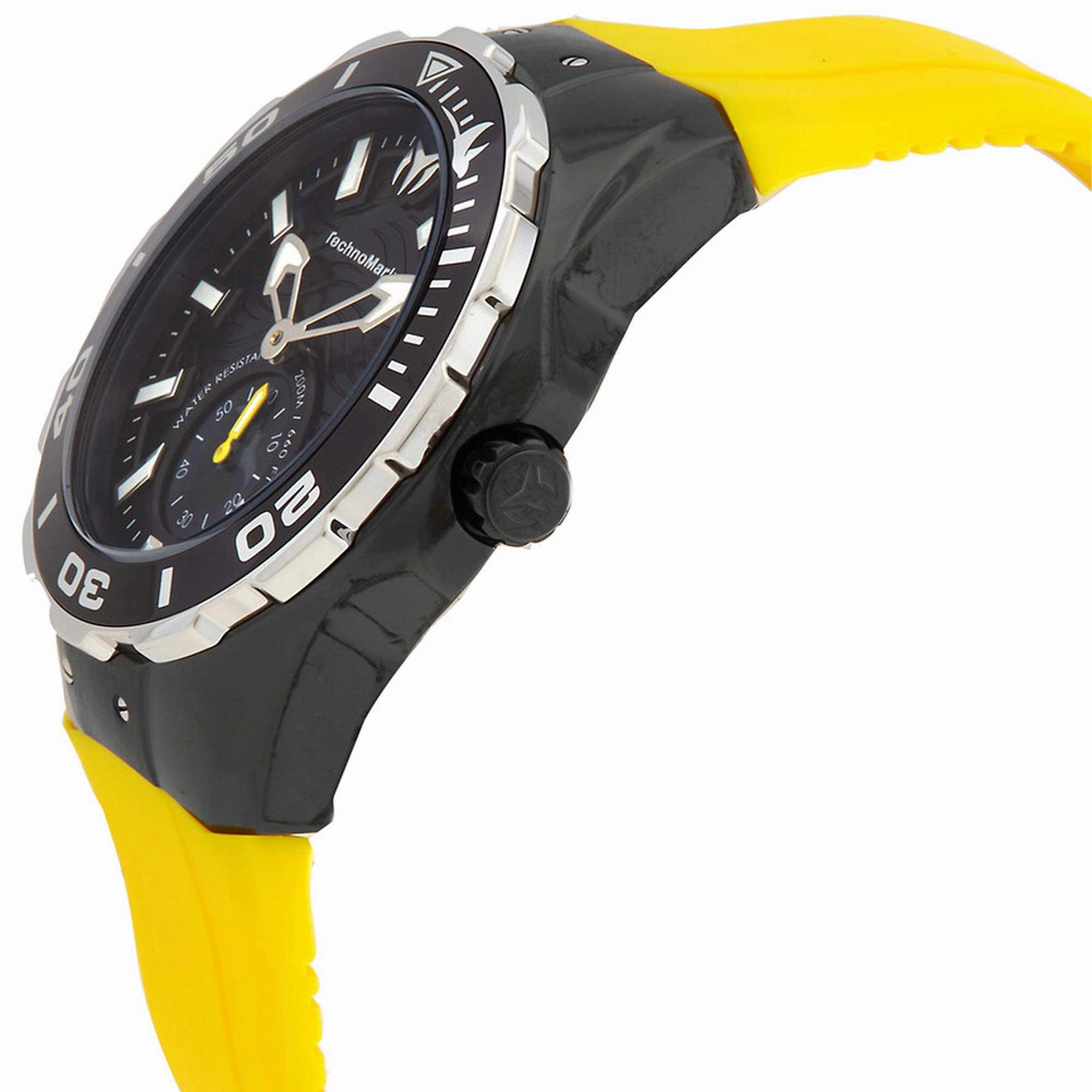 Technomarine Men's Watch - Cruise Black MOP Dial Yellow Rubber Strap | TM-120012