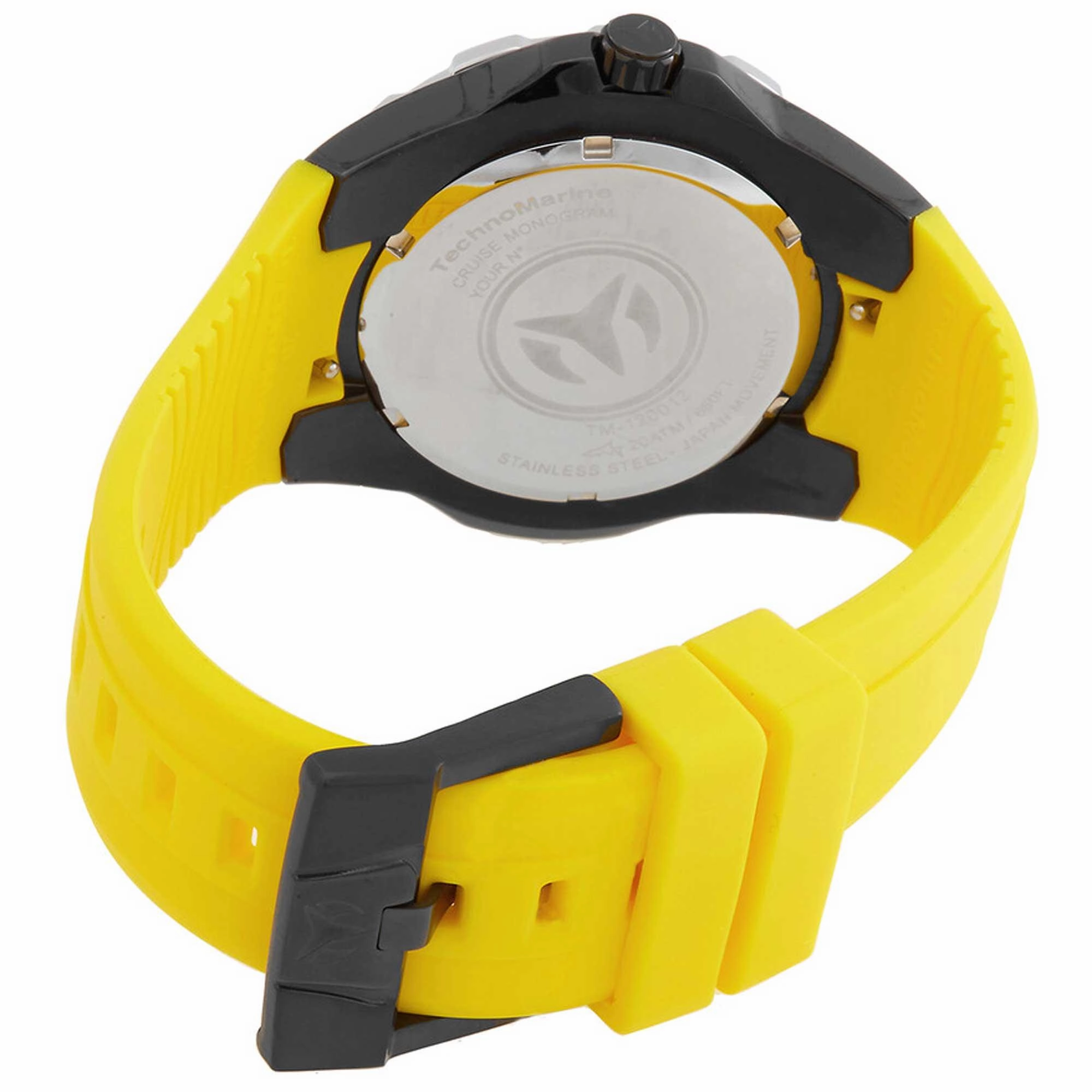 Technomarine Men's Watch - Cruise Black MOP Dial Yellow Rubber Strap | TM-120012