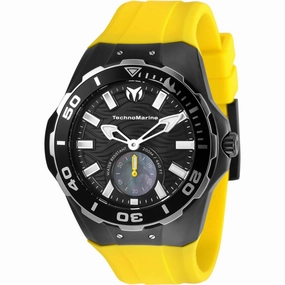 Technomarine Men's Watch - Cruise Black MOP Dial Yellow Rubber Strap | TM-120012