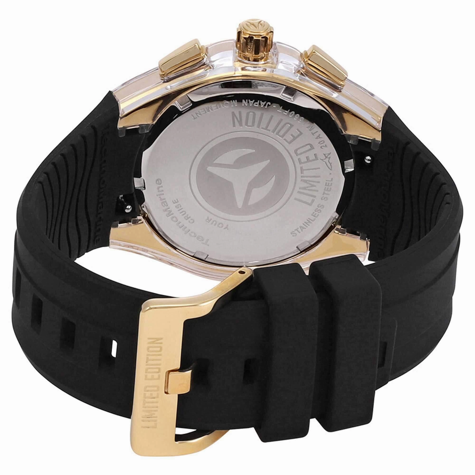 Technomarine Men's Watch - Cruise Glitz Quartz Chrono Black Rubber Strap | TM-121014