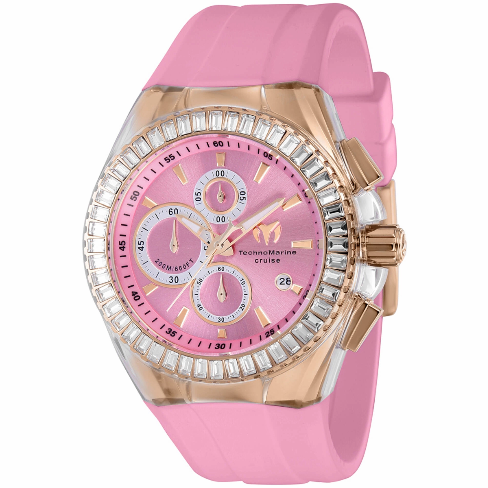 Technomarine Men's Watch - Cruise Glitz Rose Gold Case Pink Dial Strap | TM-121164