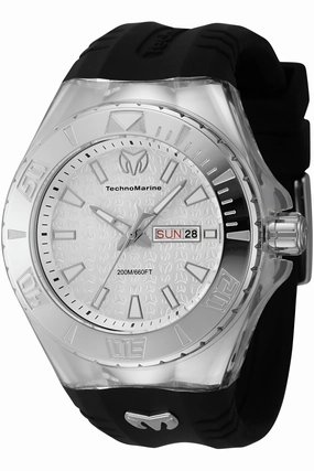 Technomarine Men's Watch - Cruise Monogram Silver Dial Silicone Strap | TM-122007