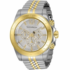 Technomarine Men's Watch - Manta Ray Chronograph Silver and YG Bracelet | TM-220143