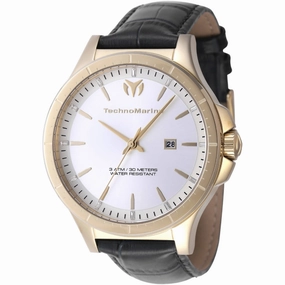 Technomarine Men's Watch - MoonSun Quartz Silver Dial Black Strap Date | TM-822013